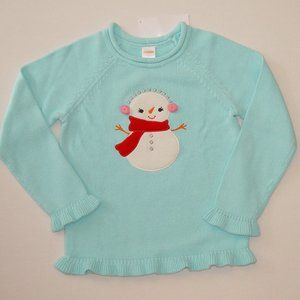NWT Gymboree size S (5-6) blue snowman Sweater Cozy Cutie